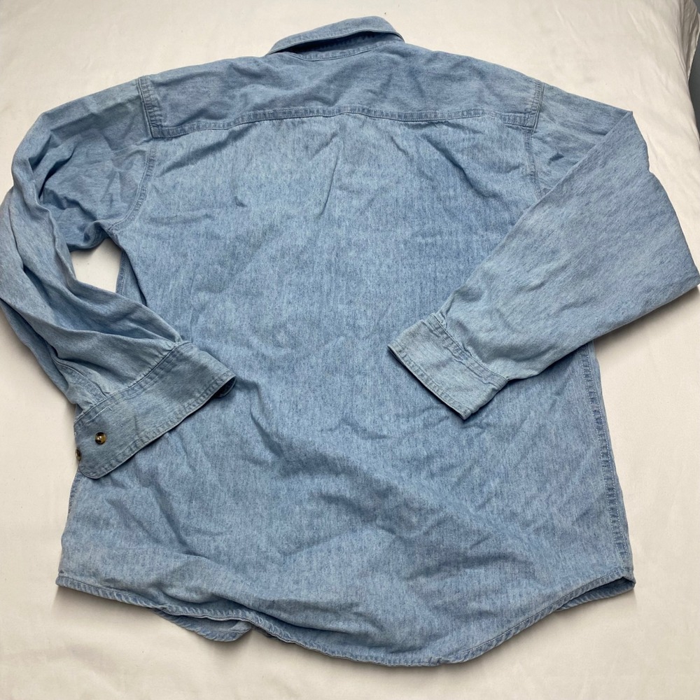 Vintage Dale Earnhardt NASCAR Denim Shirt Competitors View Light Wash Small USA - Picture 3 of 10